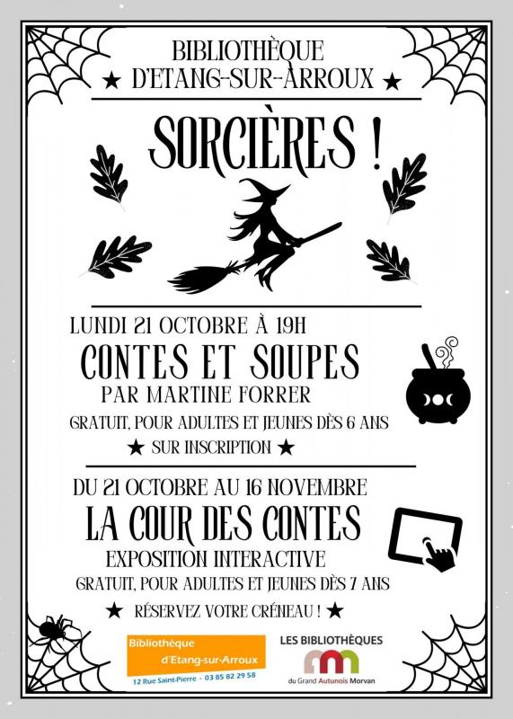 Affiche animations bibliothèque vacances Toussaint